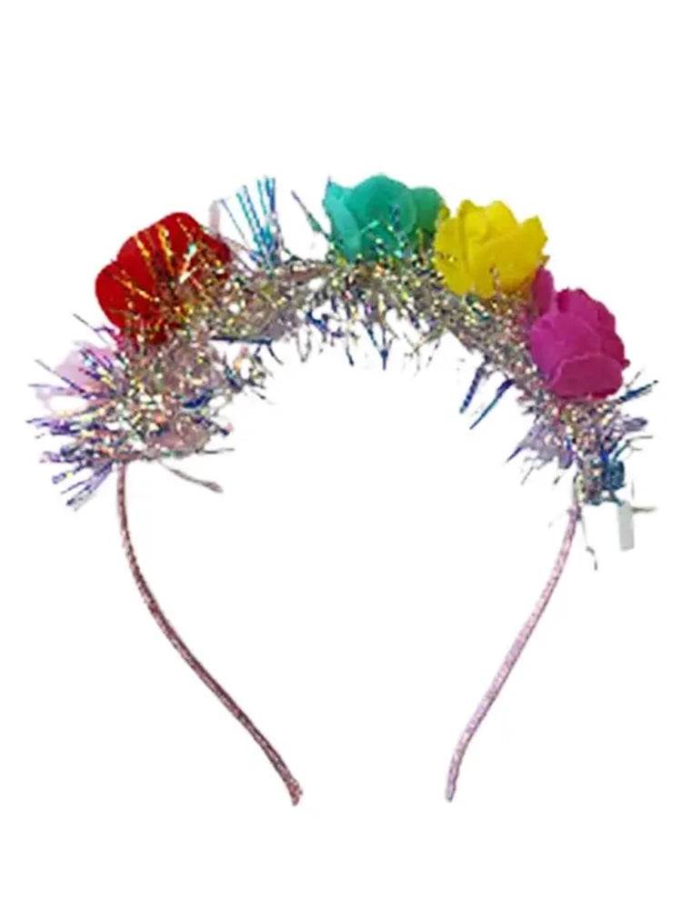 Girls Rose Foam Light Up Headband - thefancydress.co.uk