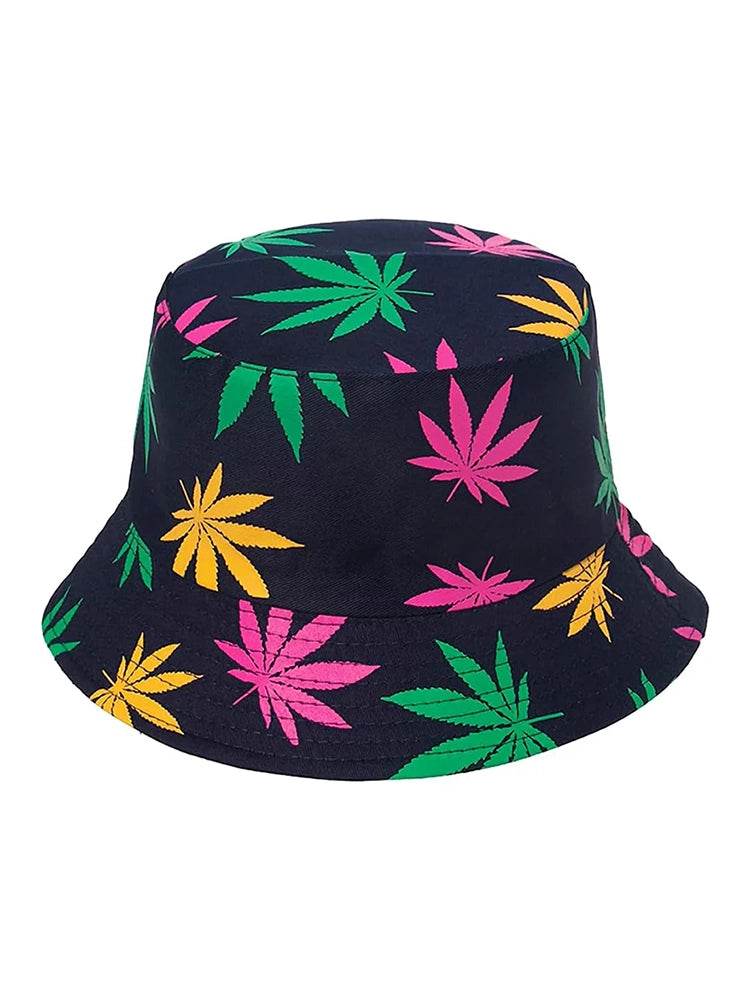 Unisex Fancy Dress Leaf Print Bucket Hat - thefancydress.co.uk