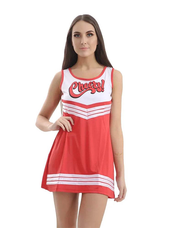 Women's Fancy Sleeveless Cheerleader Costume - thefancydress.co.uk