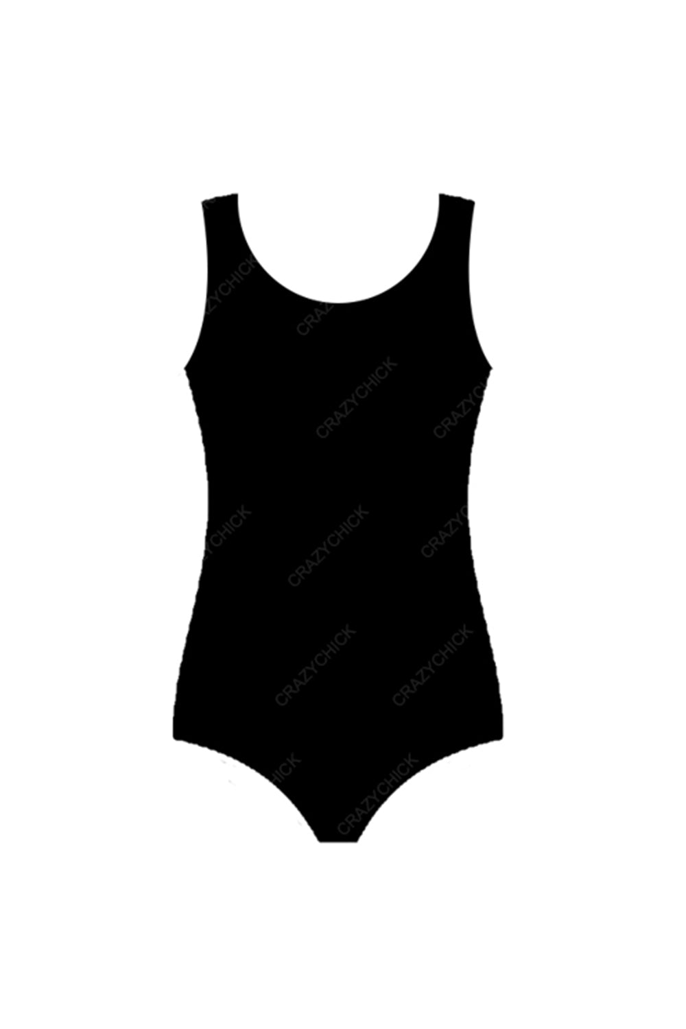 Crazy Chick Girls Cotton Wide Strap Sleeveless Leotard