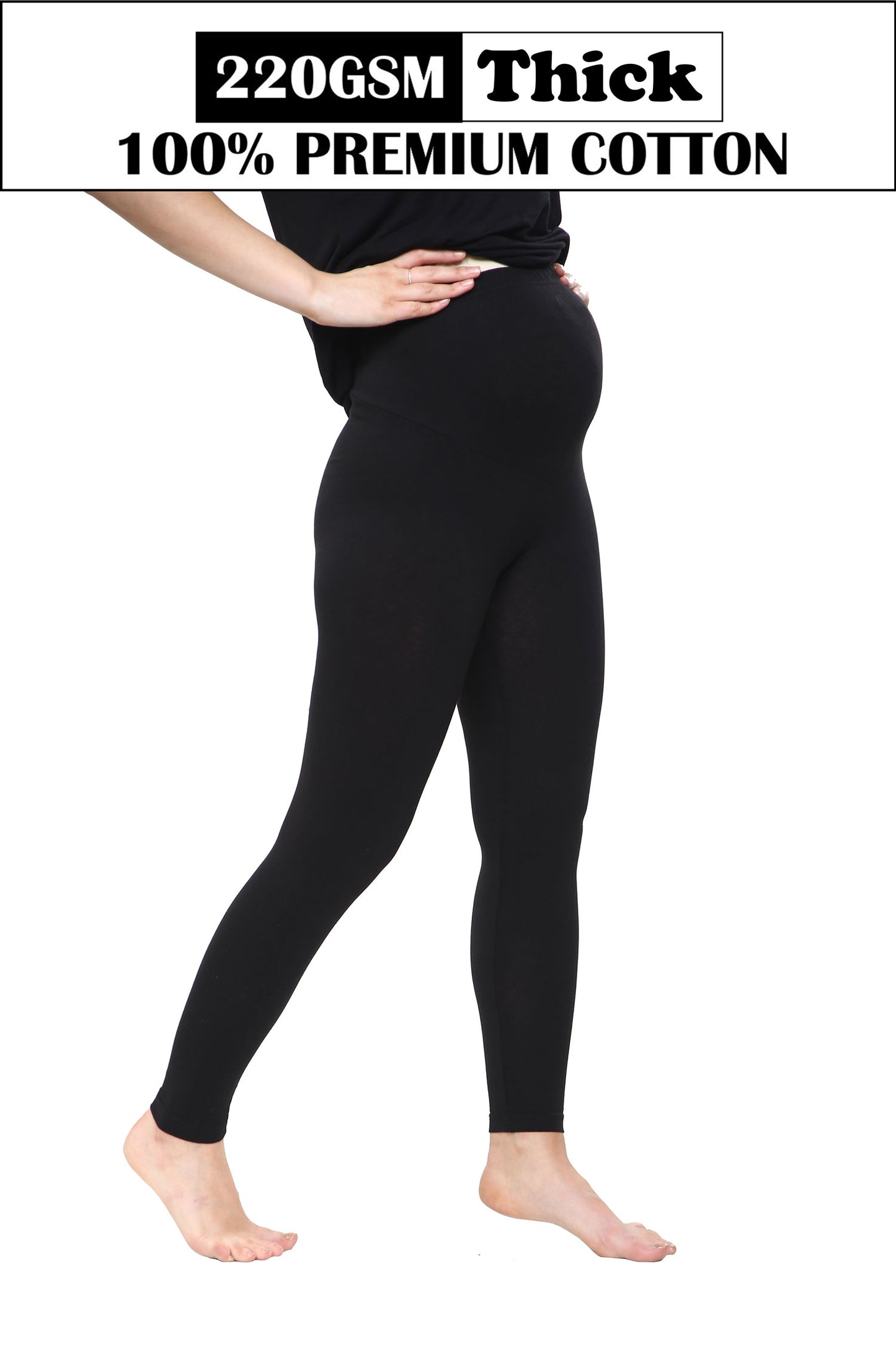 Women Thick Full Length Cotton Maternity Leggings