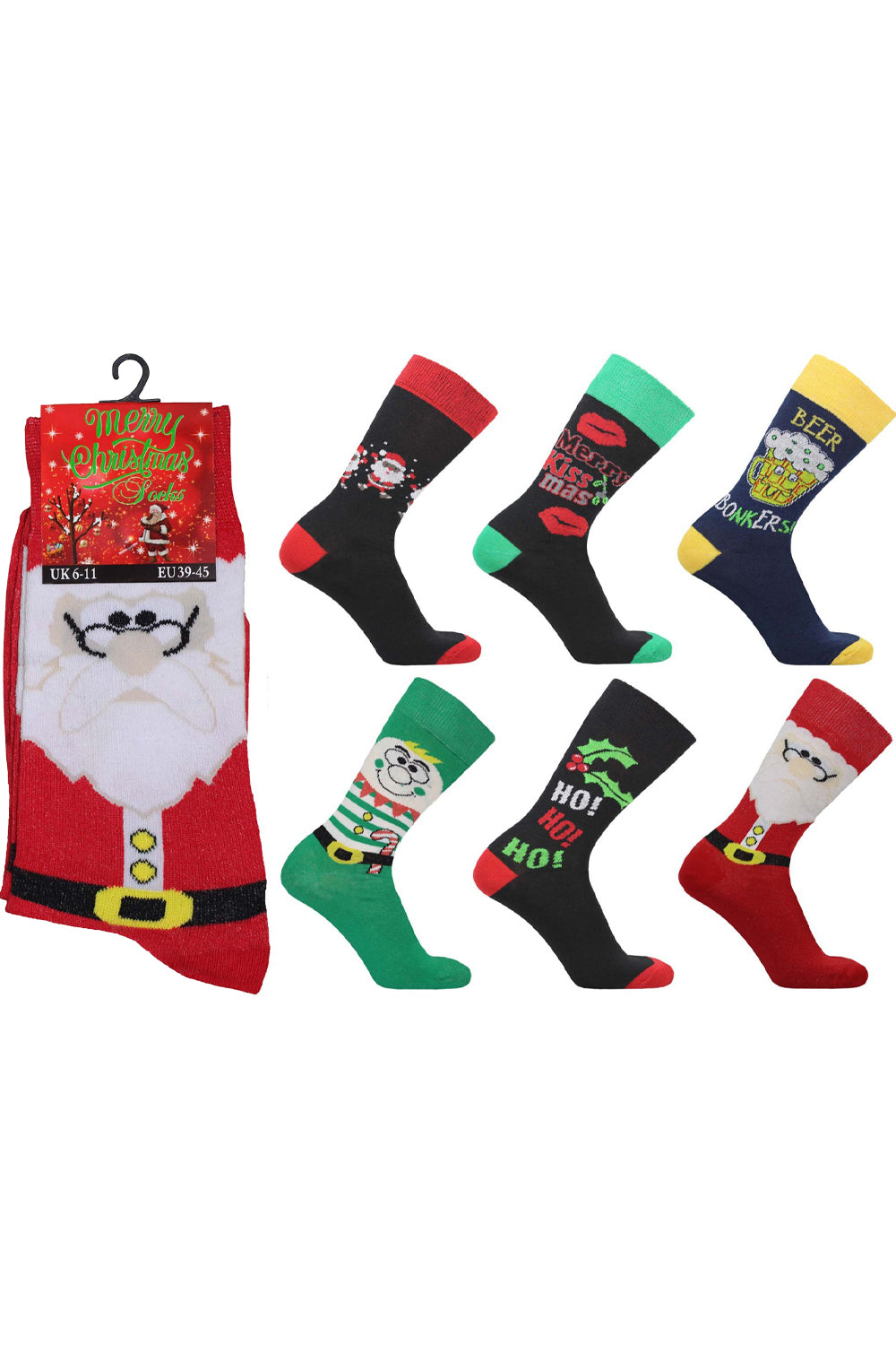 Men Christmas Socks (Pack of 6)