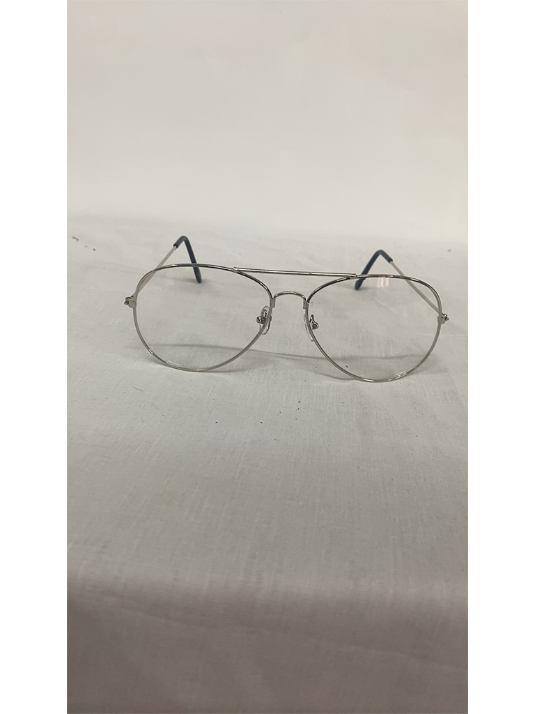 Rose Gold and Silver Frame With Clear Lens Glasses