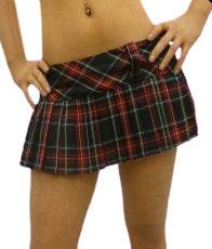 Crazy Chick Pleated Tartan Skirt (12 Inches) - thefancydress.co.uk