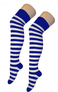 Striped Over The Knee Thigh High Socks