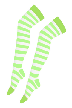 Striped Over The Knee Thigh High Socks