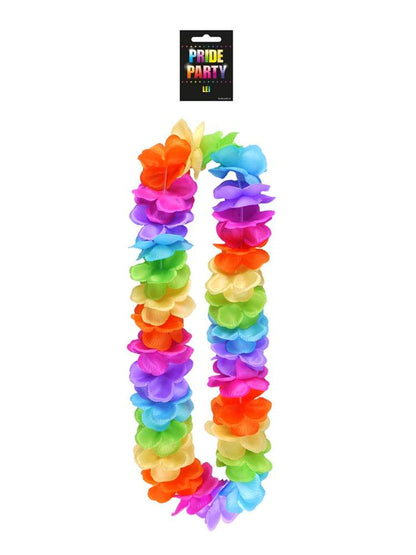 12 Pcs Rainbow Pride Lei Hula Garland (100cm) - thefancydress.co.uk