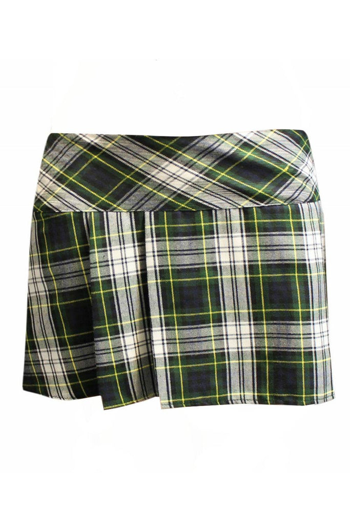 Adult Box Pleated Tartan Skirt (14 Inches) - thefancydress.co.uk