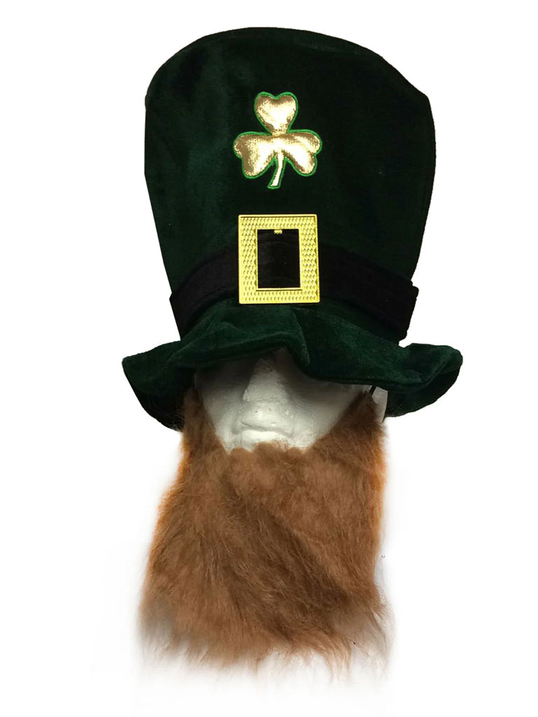 Shamrock Irish Velvet Hat W/Beard