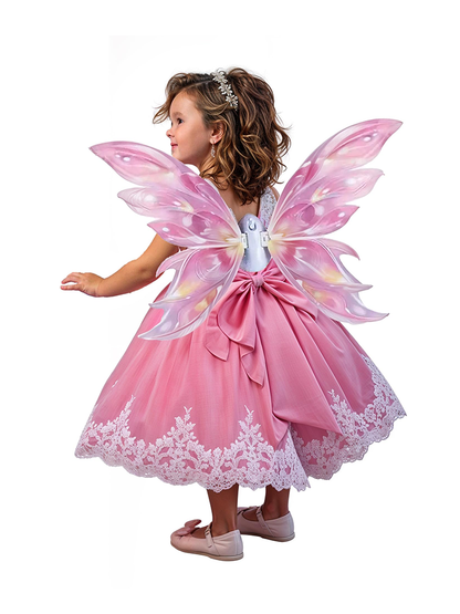 Moving Butterfly Fairy Wings With Music & Light Pink