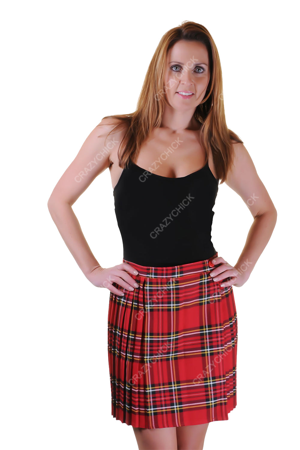 Ladies Tartan Pleated Wrap Over Skirt (18 Inches)