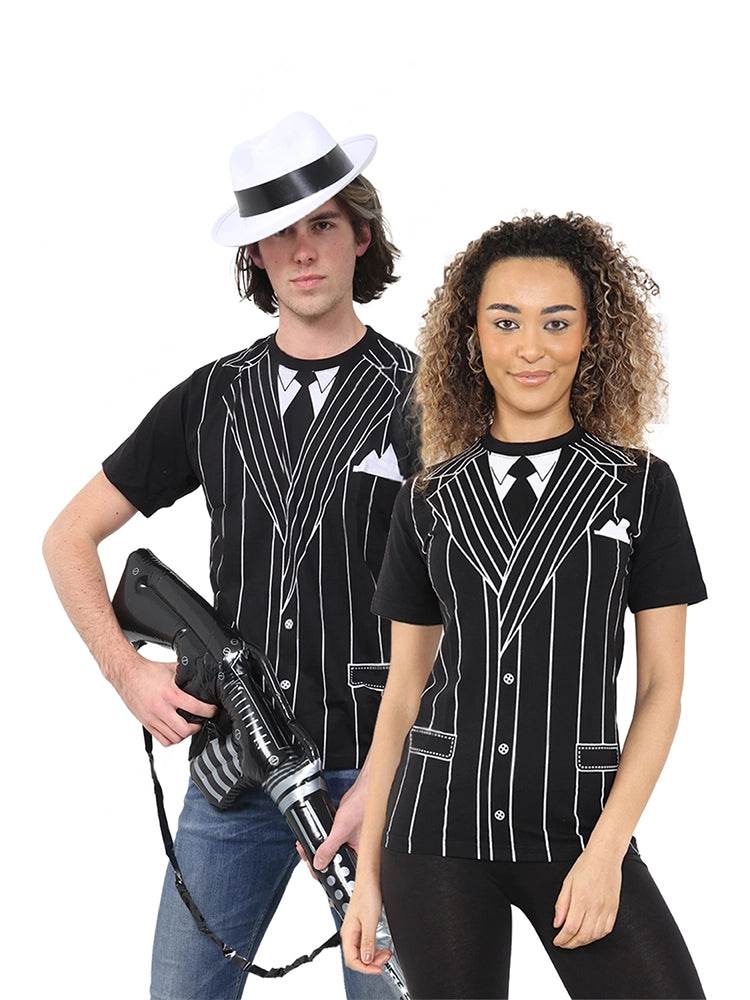 1980s Gangster Printed T-Shirt - thefancydress.co.uk