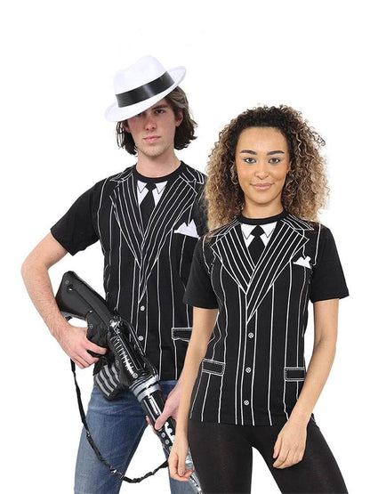 1980s Gangster Printed T-Shirt - thefancydress.co.uk