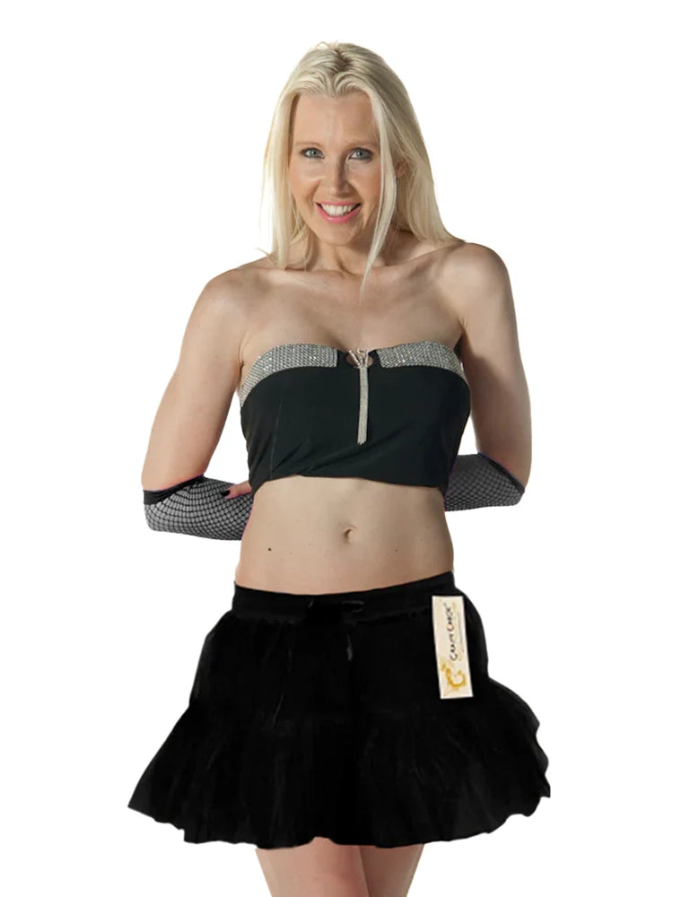 1980s Ladies 2 Layers Neon Tutu Skirts black