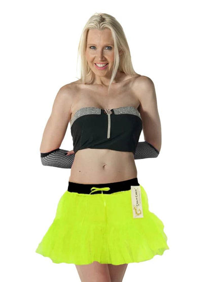 1980s Ladies 2 Layers Neon Tutu Skirts - thefancydress.co.uk