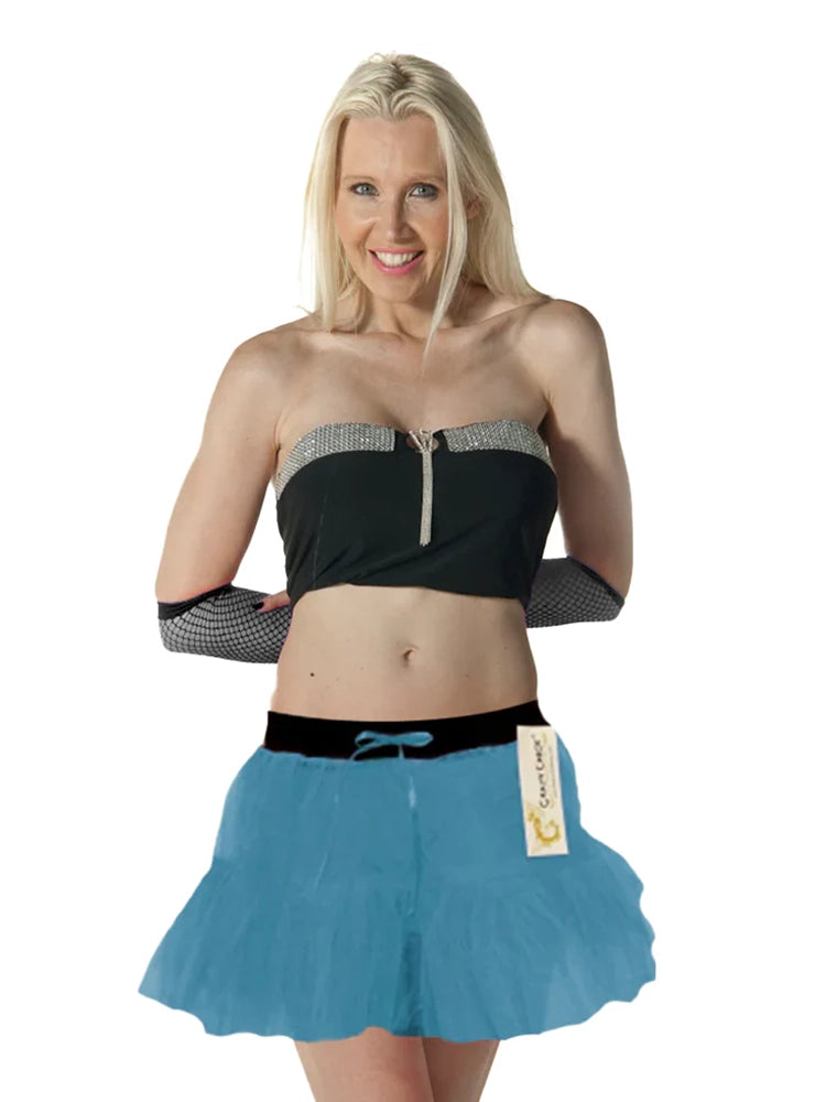 1980s Ladies 2 Layers Neon Tutu Skirts turquoise