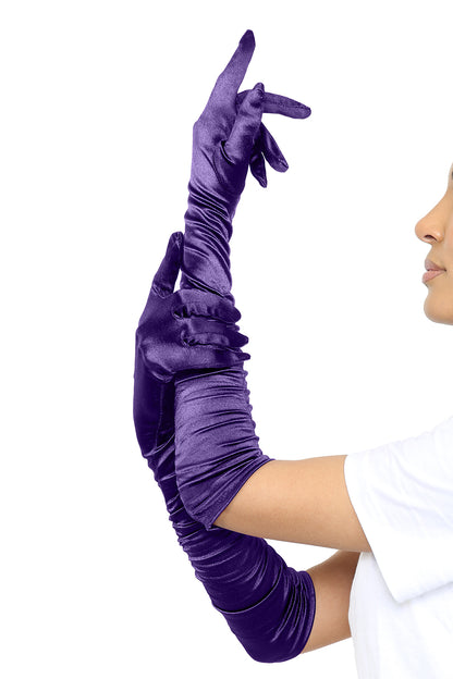 Satin Ruched Top Long Gloves