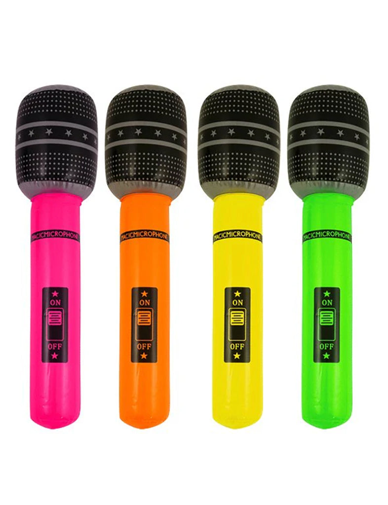 Inflatable Microphone 40cm in 4 Assorted Colours