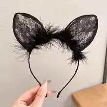 Girls Light Up Lace Bunny Ear Headband - thefancydress.co.uk