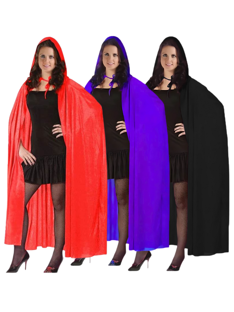 Womens Satin Hooded Group Cape Dresses