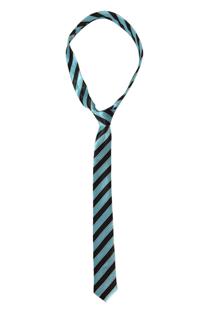 Black and Turquoise Striped Neck Tie