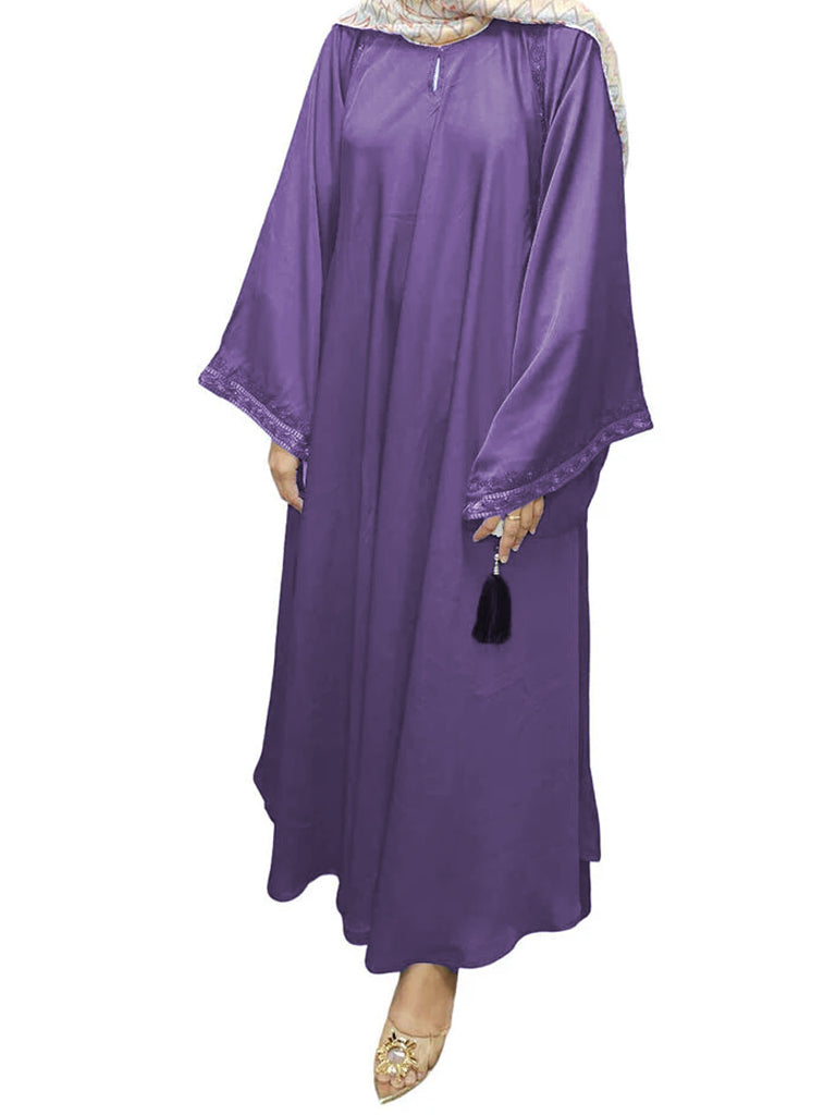 Women's Muslim Prayer Loose Sleeve Maxi Flare Abaya