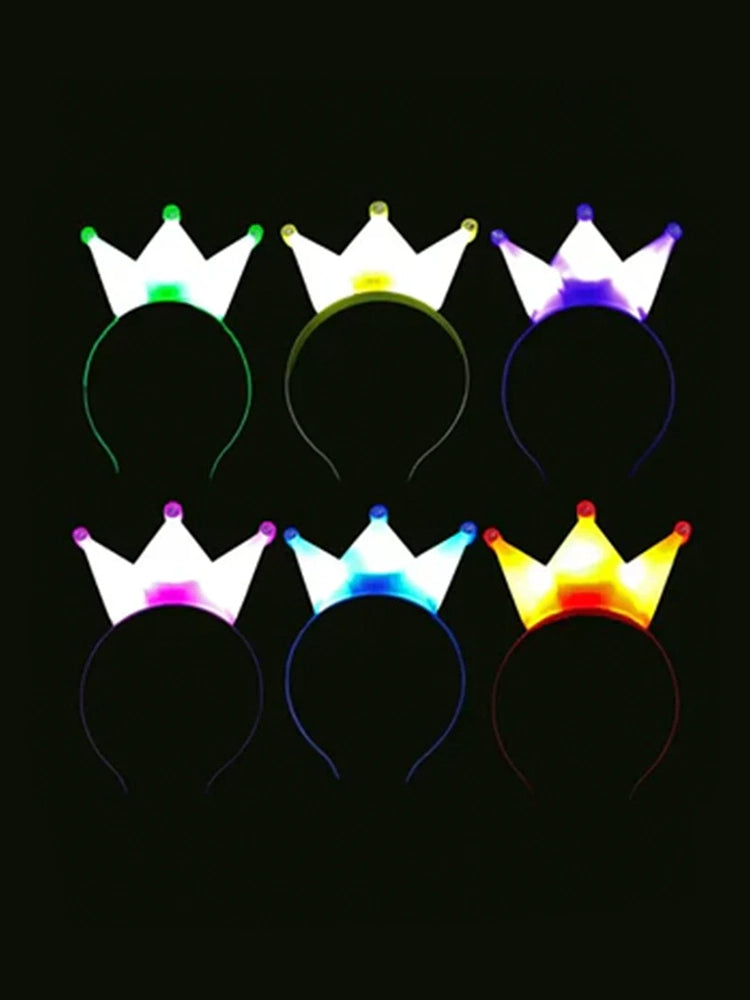 1x Crown Shape Light Up Flashing Headband