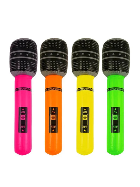 1x Inflatable Microphone in 4 Assorted Colours