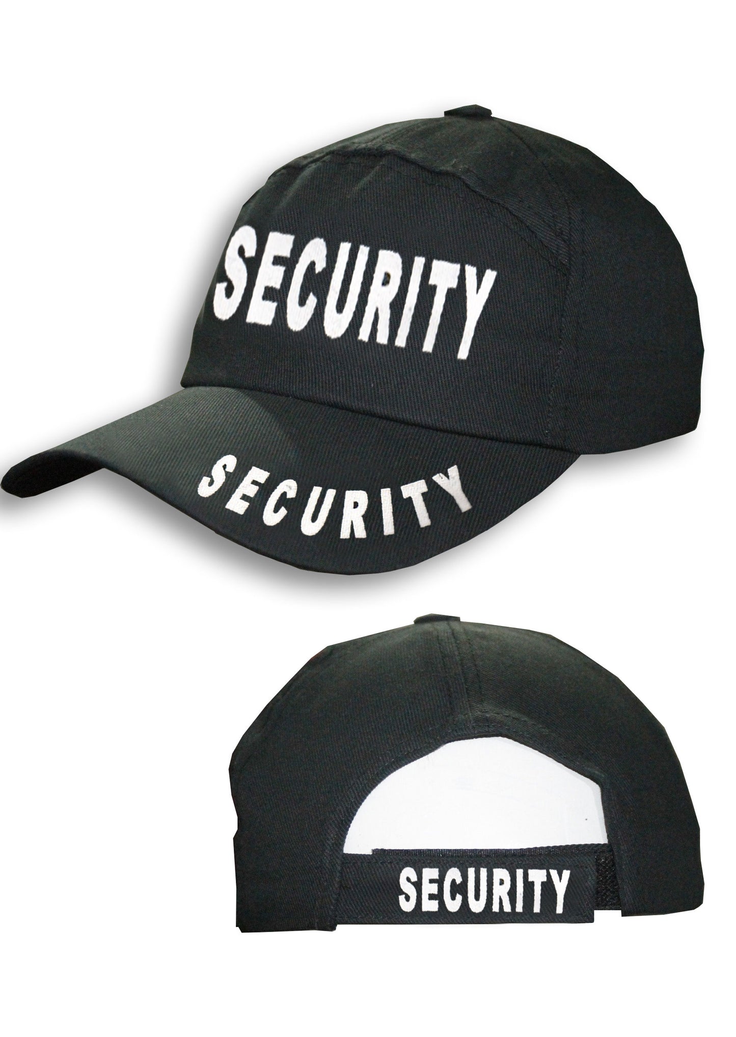 Adult Security Printed Black Baseball Cap-Hat