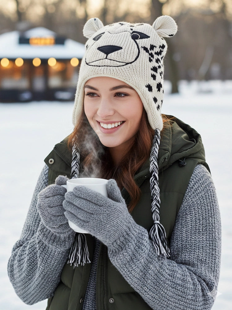 Adult Animal Face Knitted Winter Hats