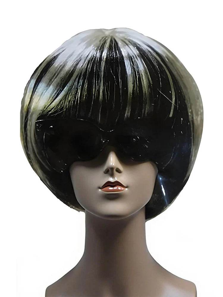 2 Tone Black White Bob Wig - thefancydress.co.uk