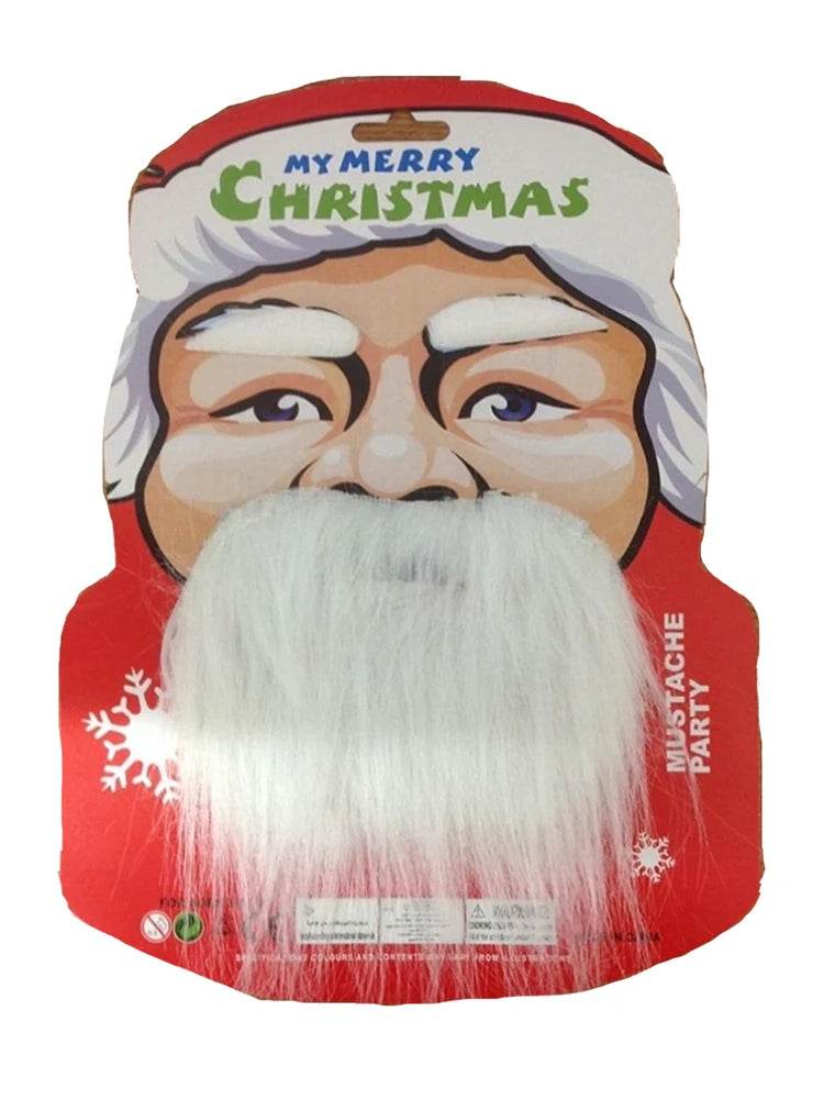 2pcs Santa Eyebrows & Attached Beard and Mustache Set - thefancydress.co.uk