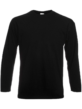 Men's Crew Neck Long Sleeve T-Shirt black