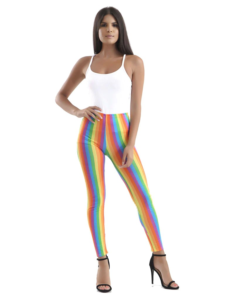 Rainbow Microfibre & Metallic Leggings