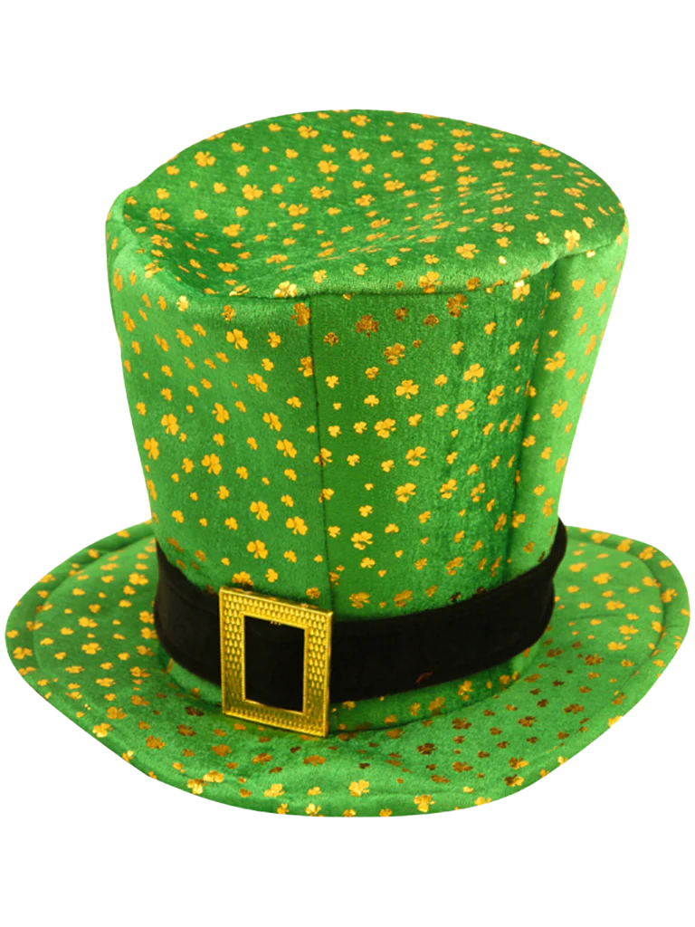 Adult Shamrock Irish Topper Hat With Buckle