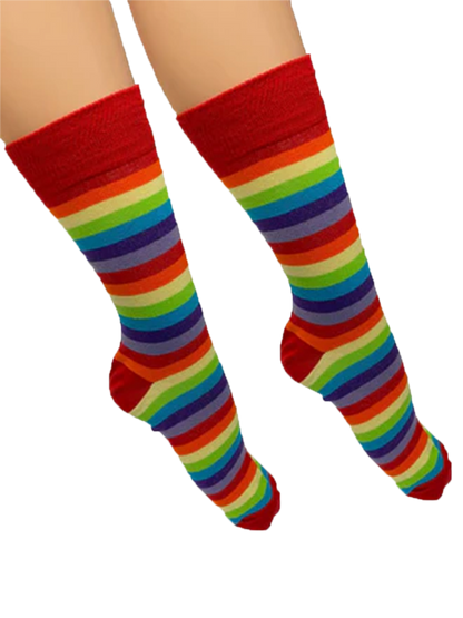 Active Star Men's 12 Pairs Red And Rainbow Ankle High Socks