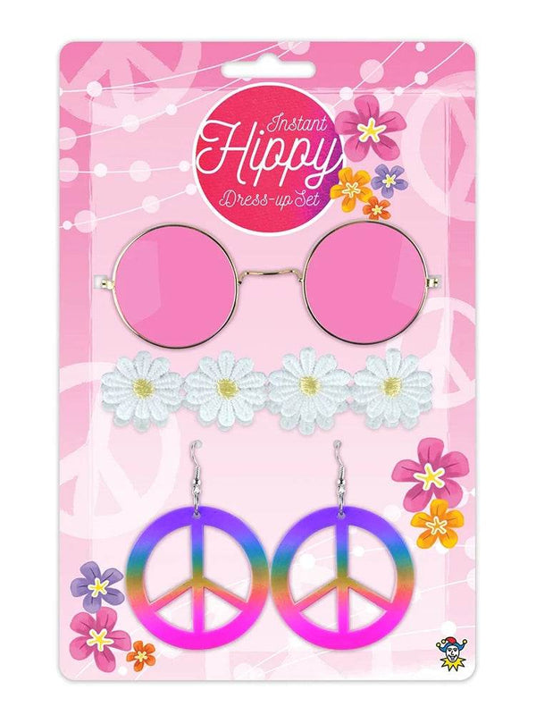 3 PC Ladies 50's Instant Hippie Fancy Dress Set - thefancydress.co.uk