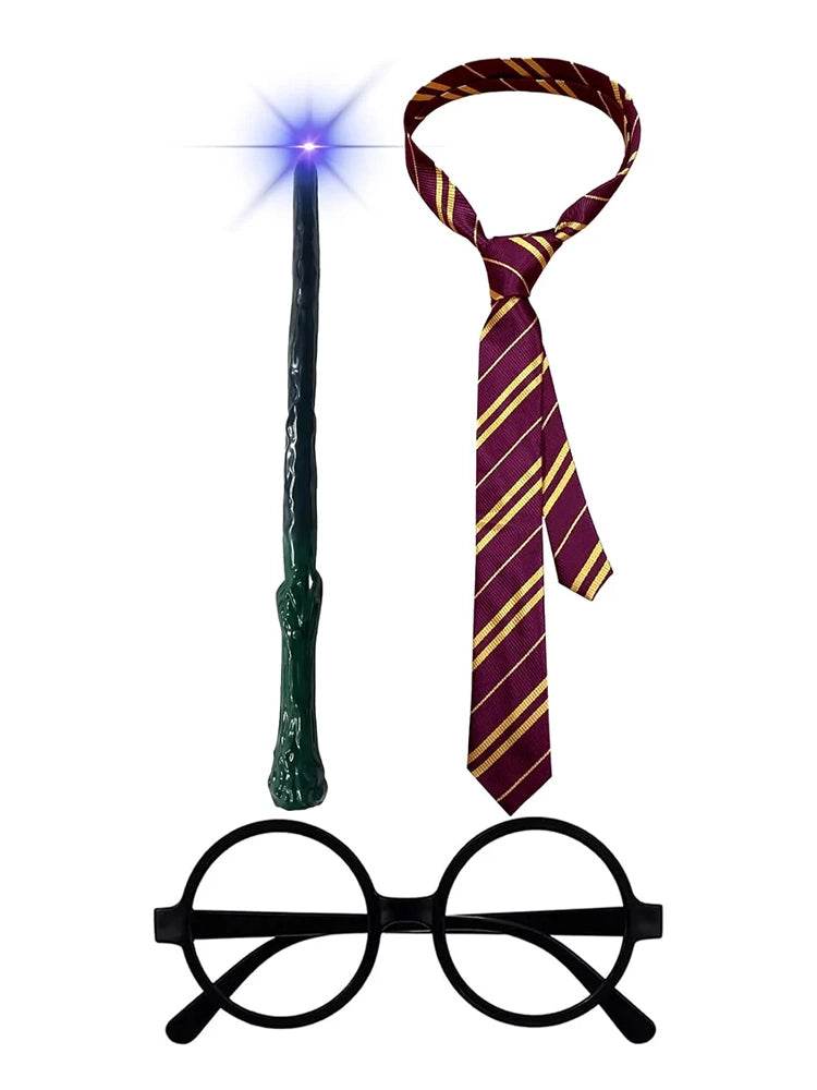 3 PC Wizard School Boy Complete Accessories Set - thefancydress.co.uk