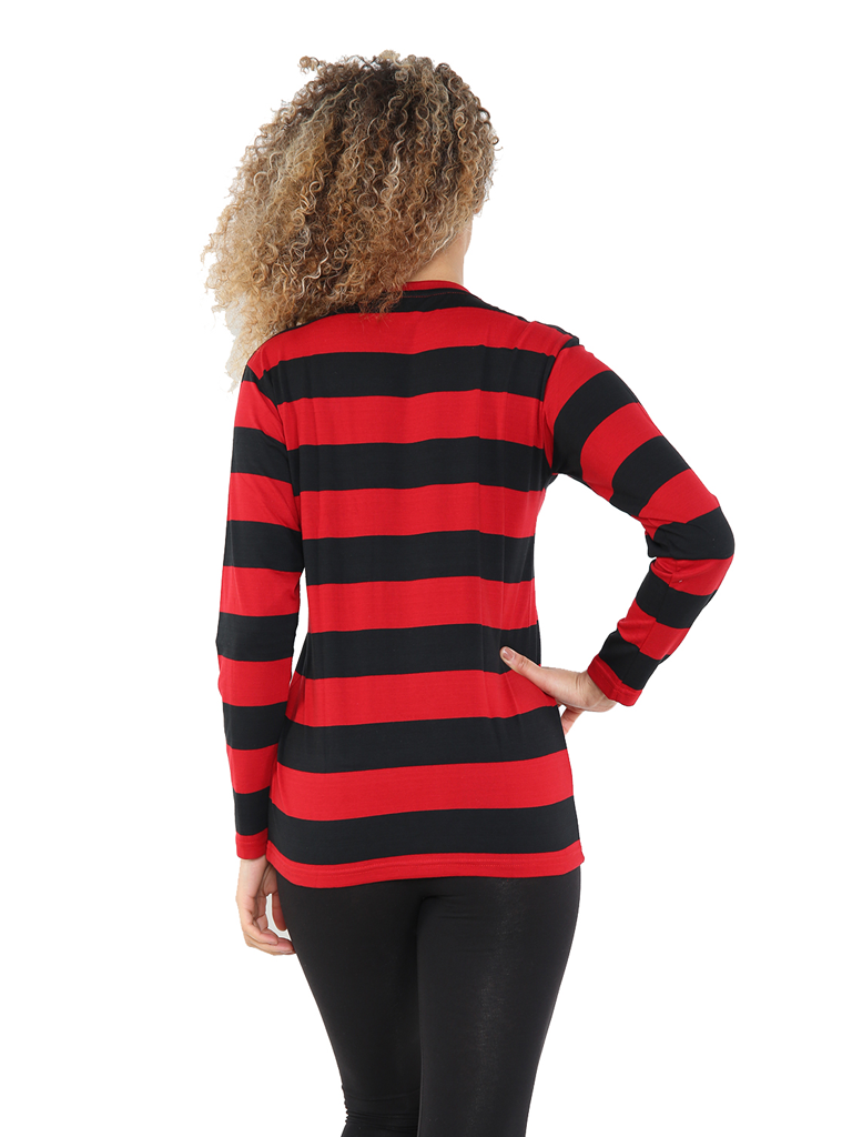Unisex Red and Black Stripe TShirt Full Sleeve