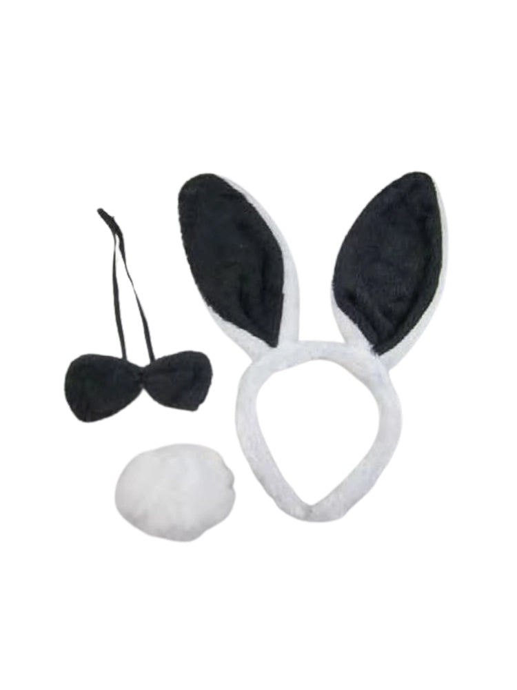 3 Piece White Black Bunny Set

