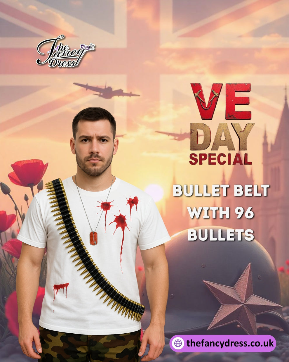 Men Bullet Belt With 96 Bullets