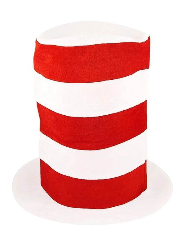 Child’s 4 Pcs Cat in the Hat Set - Striped Hat, Red Bow Tie, Cat Tail & White Gloves Sets - thefancydress.co.uk