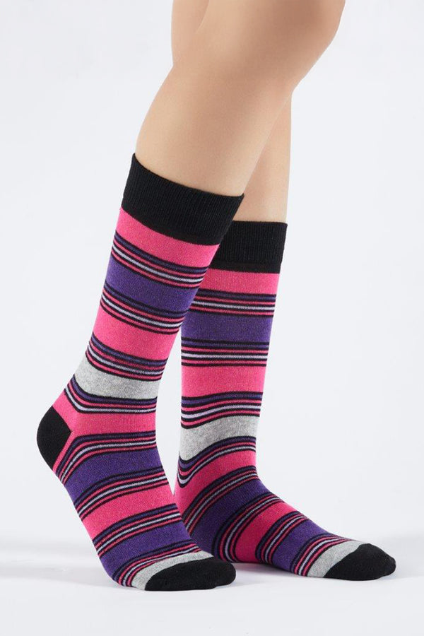 Ladies Radiant Stripe Socks 3 Pair Pack