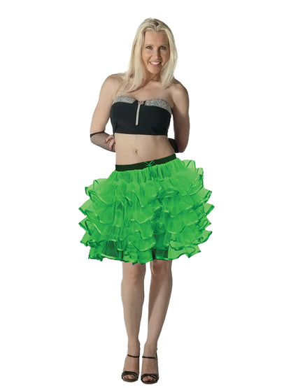 Women's 5 Layer Tutu skirt with Ribbon green