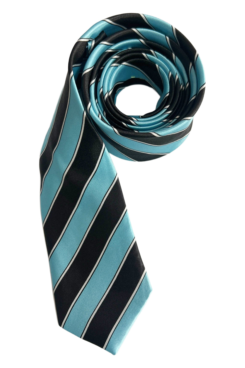 Black and Turquoise Striped Neck Tie