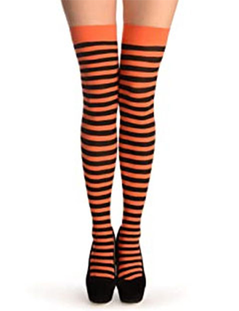 Women Long Striped Thigh High Socks Over Knee Stockings