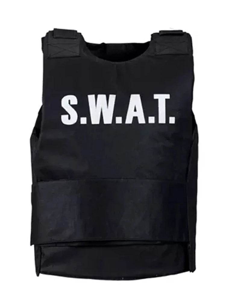 5-Piece Childrens SWAT Set – Vest, Hat, Inflatable Mobile, Glasses, Handcuff - thefancydress.co.uk