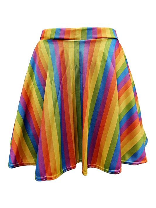 Ladies Rainbow Pride Skater Skirt