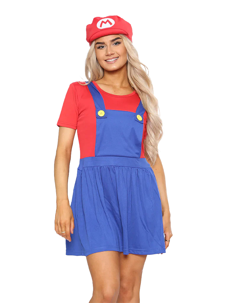 Plumber Bro Red/Blue Costume for Womens