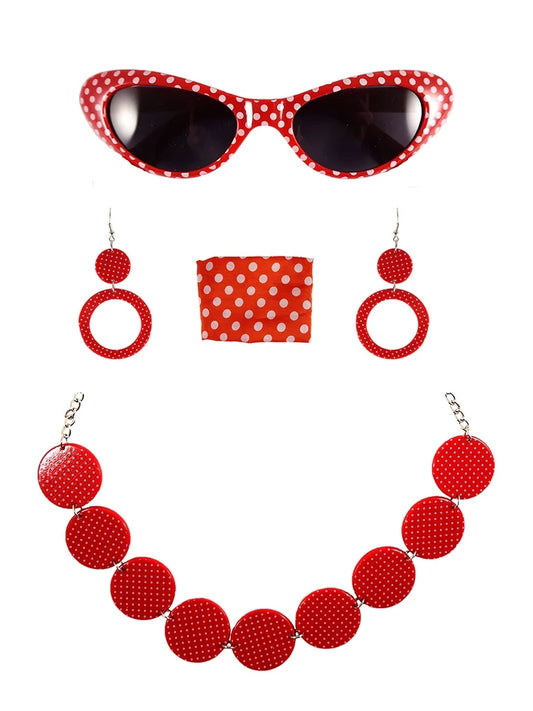 5Pc Women's Sexy 50s Party Accessories Set